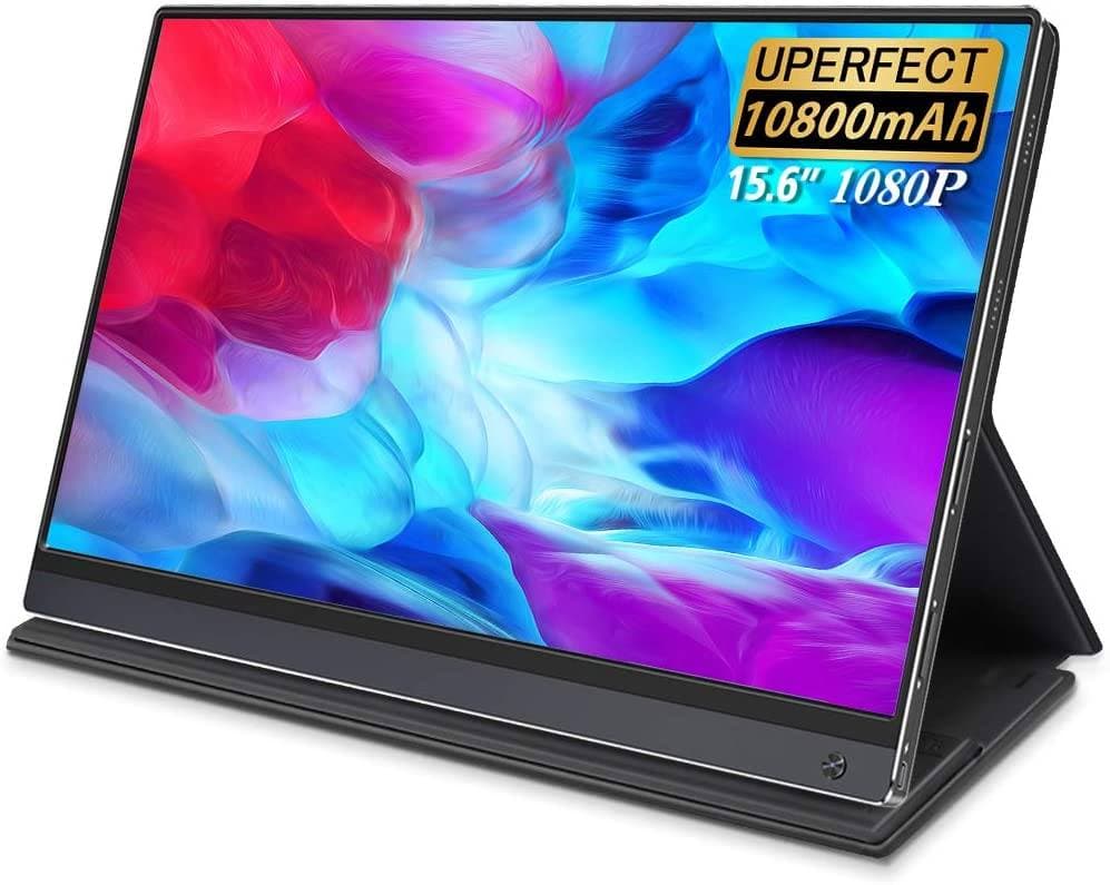 Uperfect Portable IPS Touchscreen Monitor - 15.6&quot; 1920x1080 60Hz HDR Display w/Battery